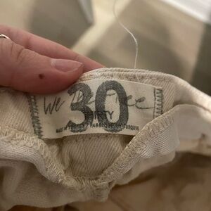 Free People Cream Wide Leg Pants